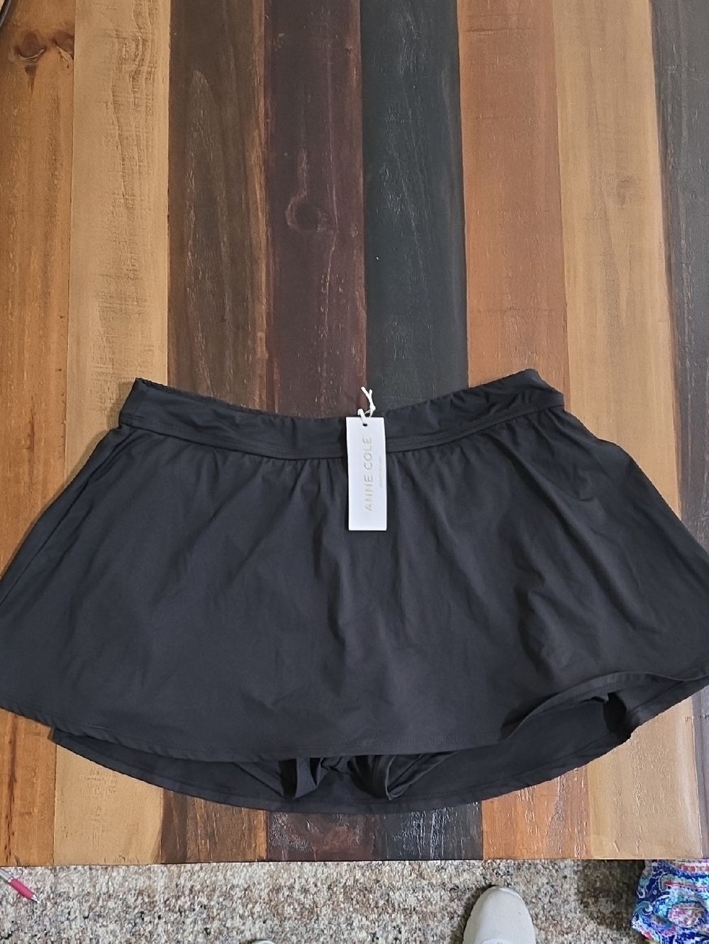 Anne Cole Black Swim Skort with Built-In Shorts